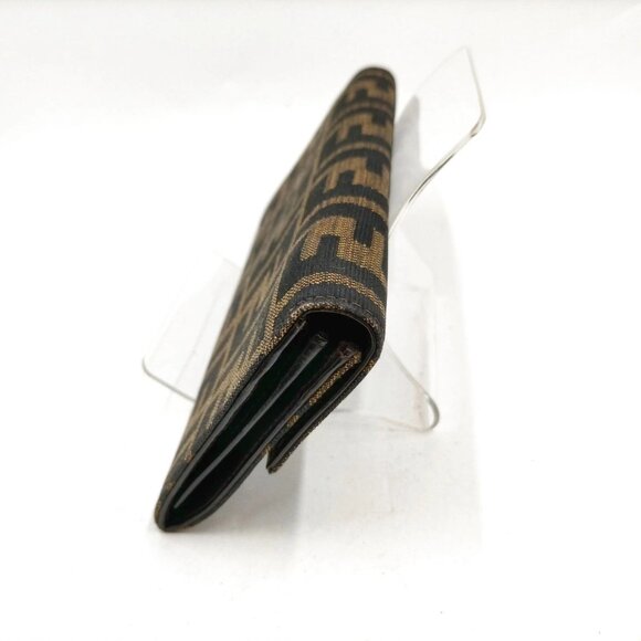 Authentic Fendi Brown Canvas Leather Wallet mn258-113025 - Picture 3 of 9